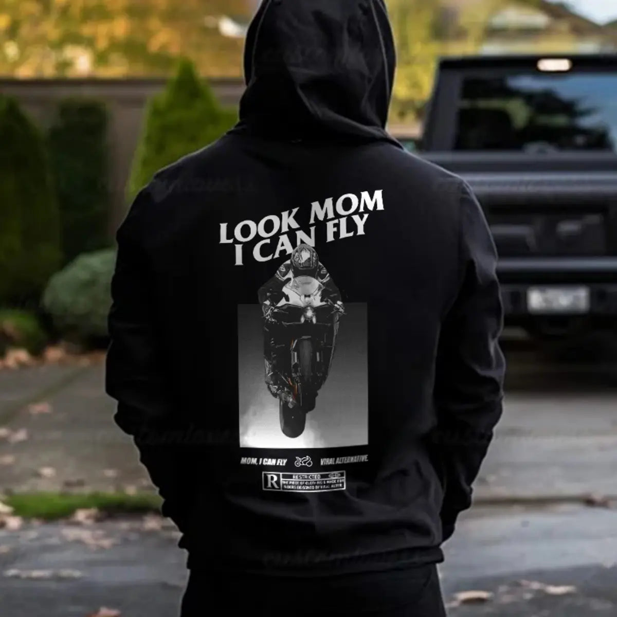 Look Mom I Can Fly Printed Fleece-lined Unisex Hoodie