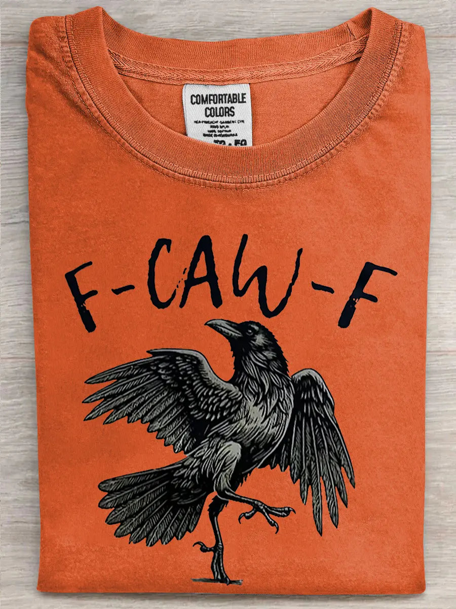 Funny F-Caw-F Crow Printed Unisex Oversized T-shirt