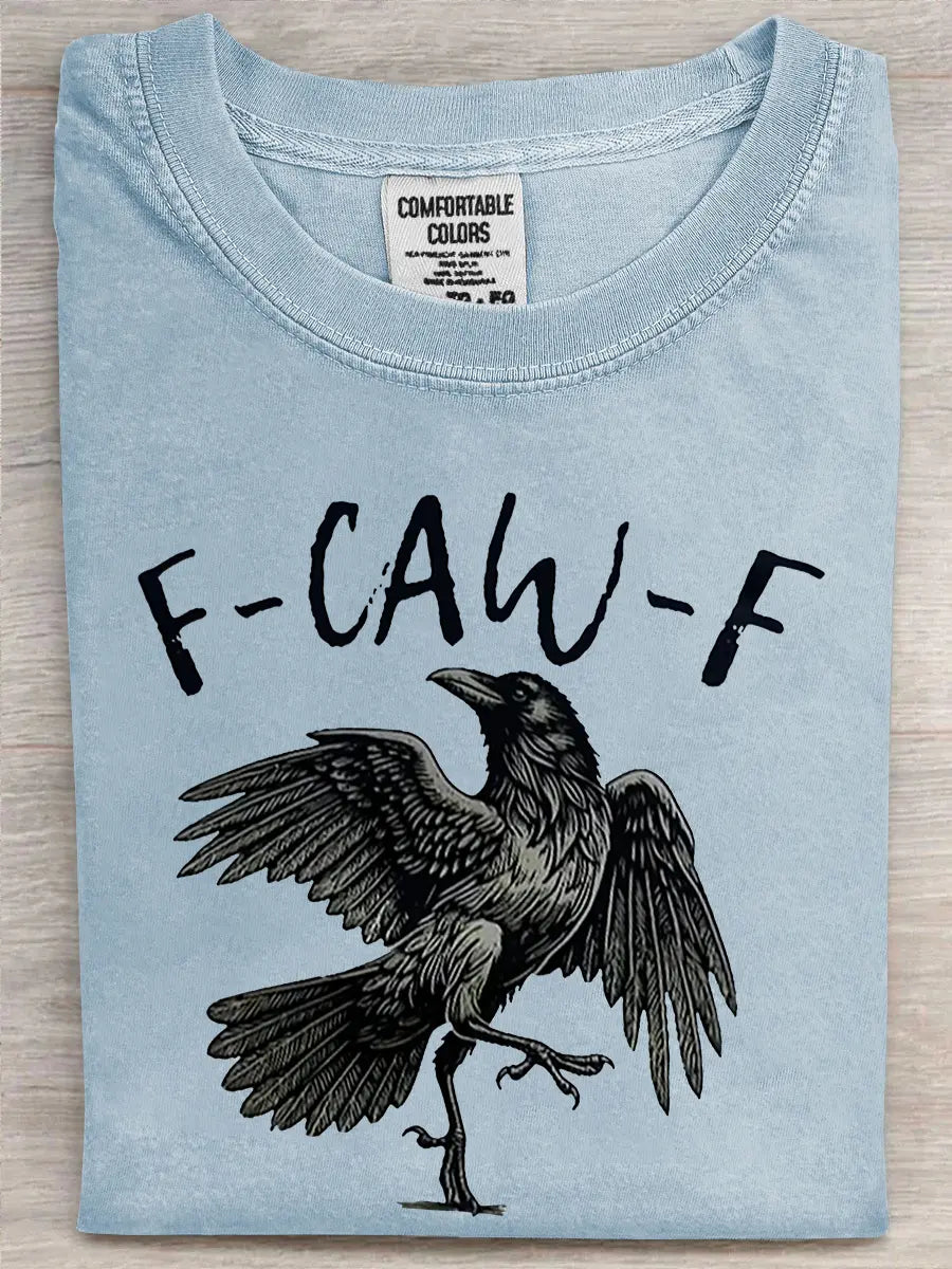 Funny F-Caw-F Crow Printed Unisex Oversized T-shirt