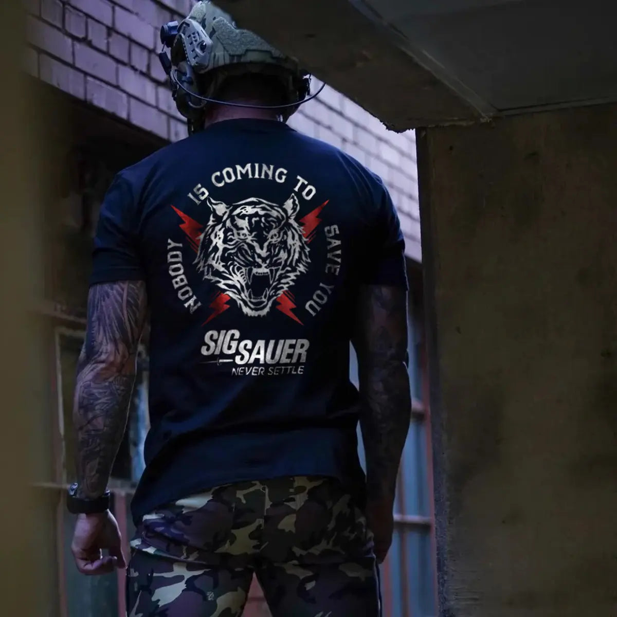 Sig Sauer Nobody Is Coming To Save You Printed Men's T-Shirt Image - 2