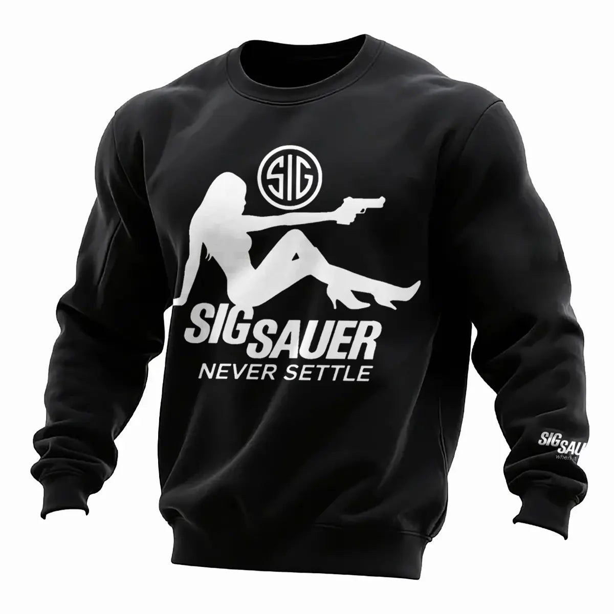 Sig Saauer Never Settle Printed Fleece-lined Unisex Sweatshirt