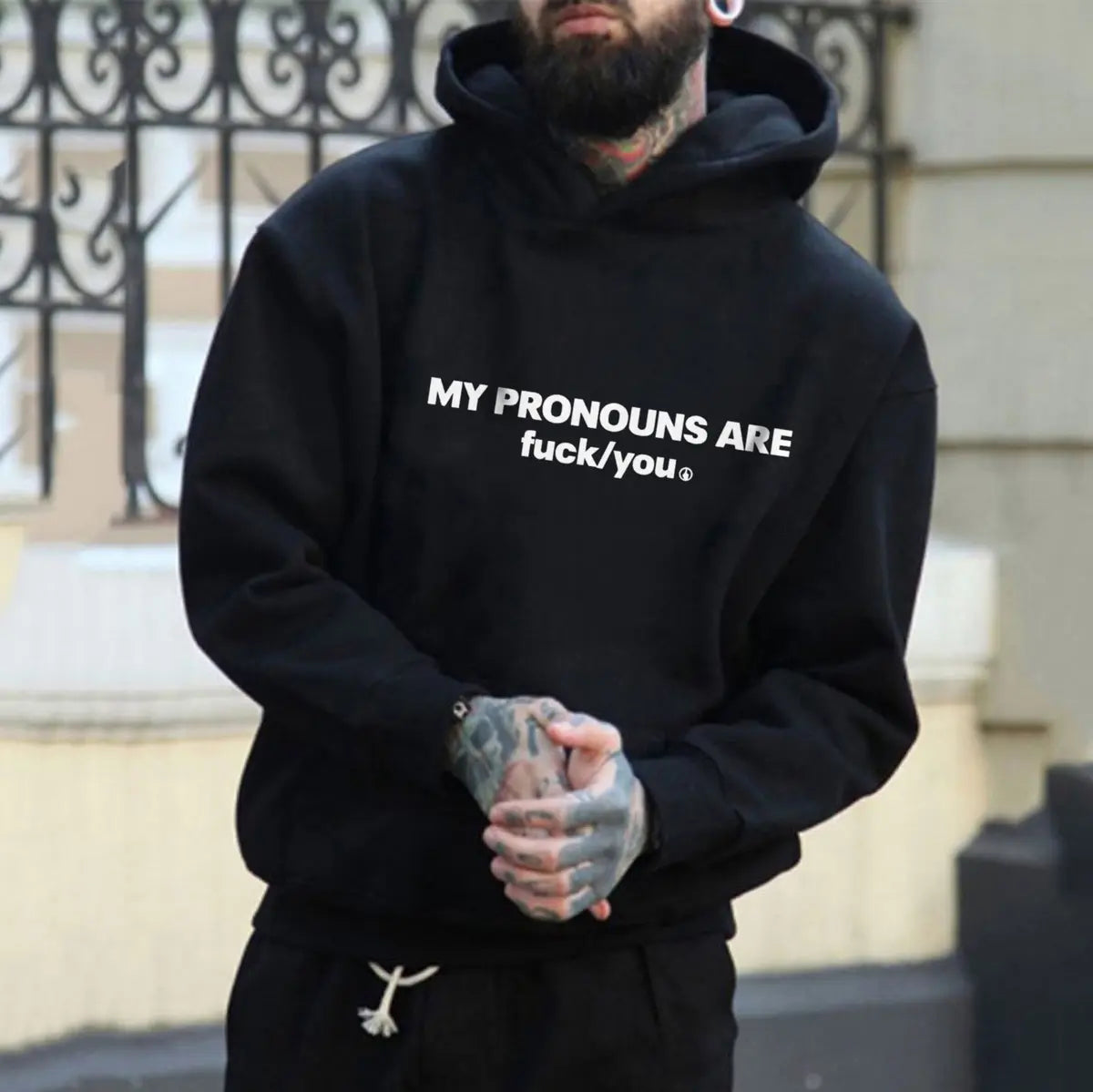 My Pronouns Are F*ck You Printed Fleece-lined Unisex Hoodie