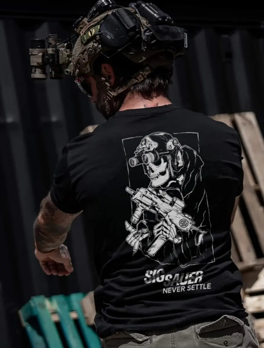 Sig Sauer Never Settle Printed Men's T-Shirt