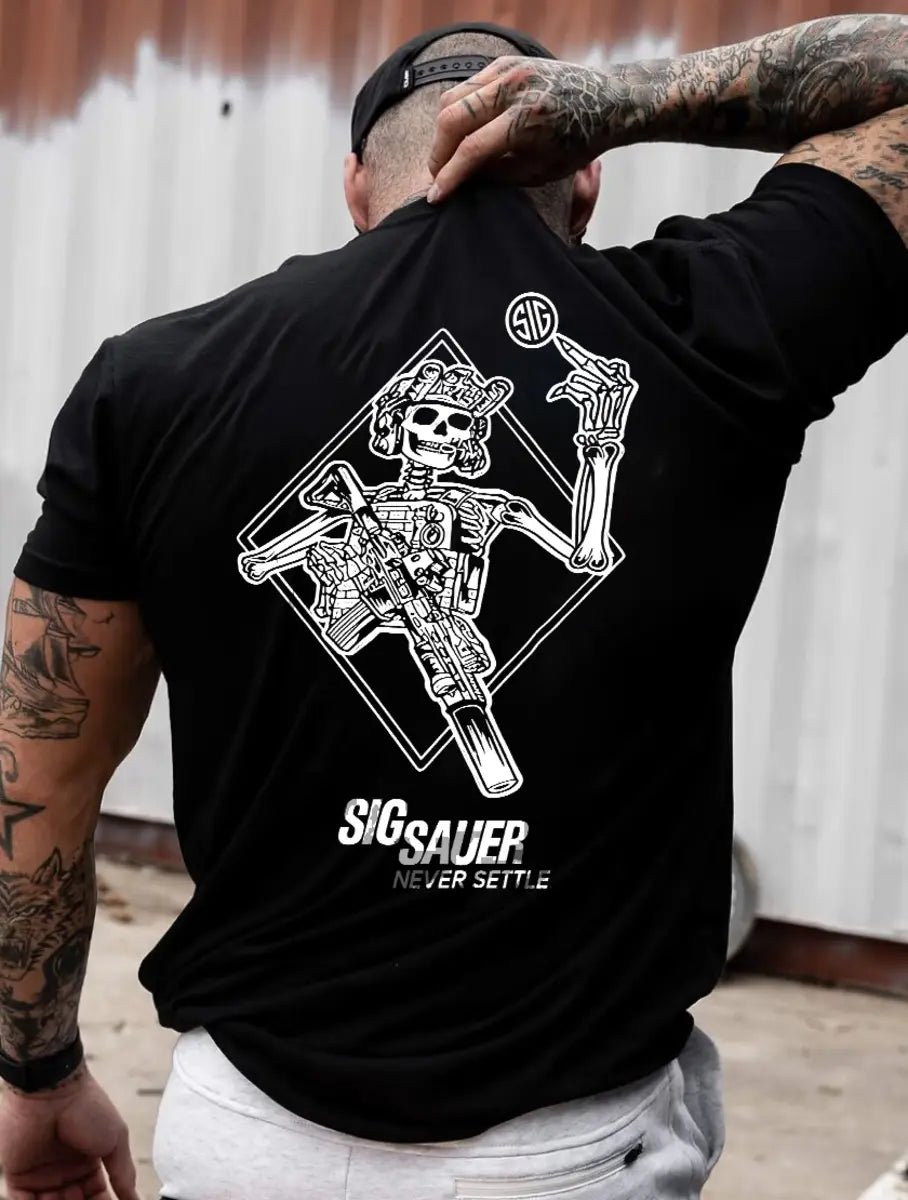 Sig Sauer Never Settle Printed Men's T-Shirt