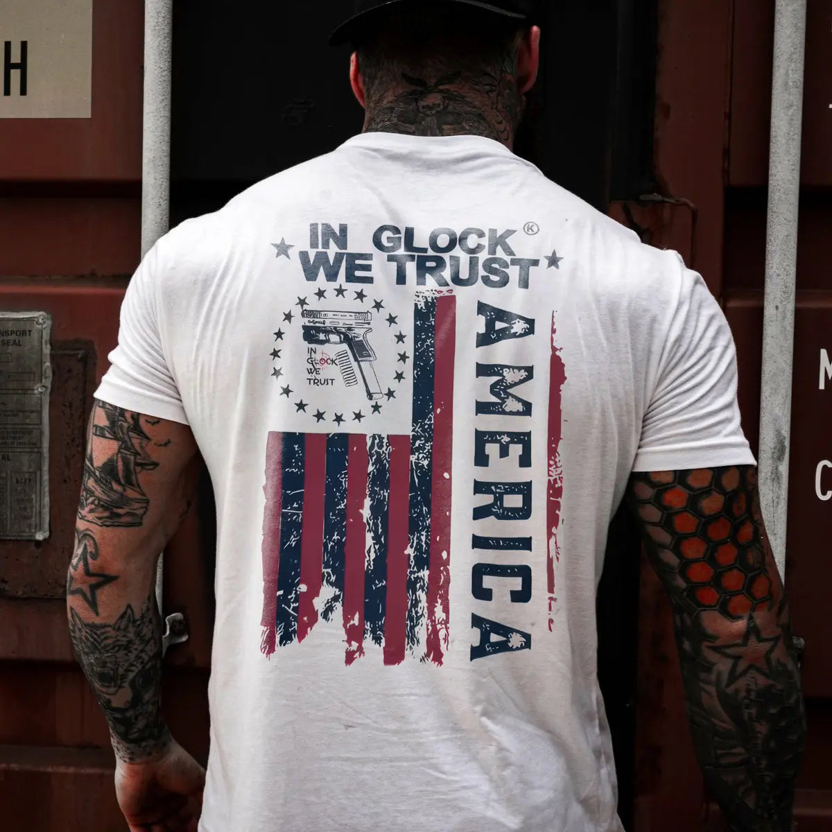 In Glock We Trust America Printed Men's T-Shirt