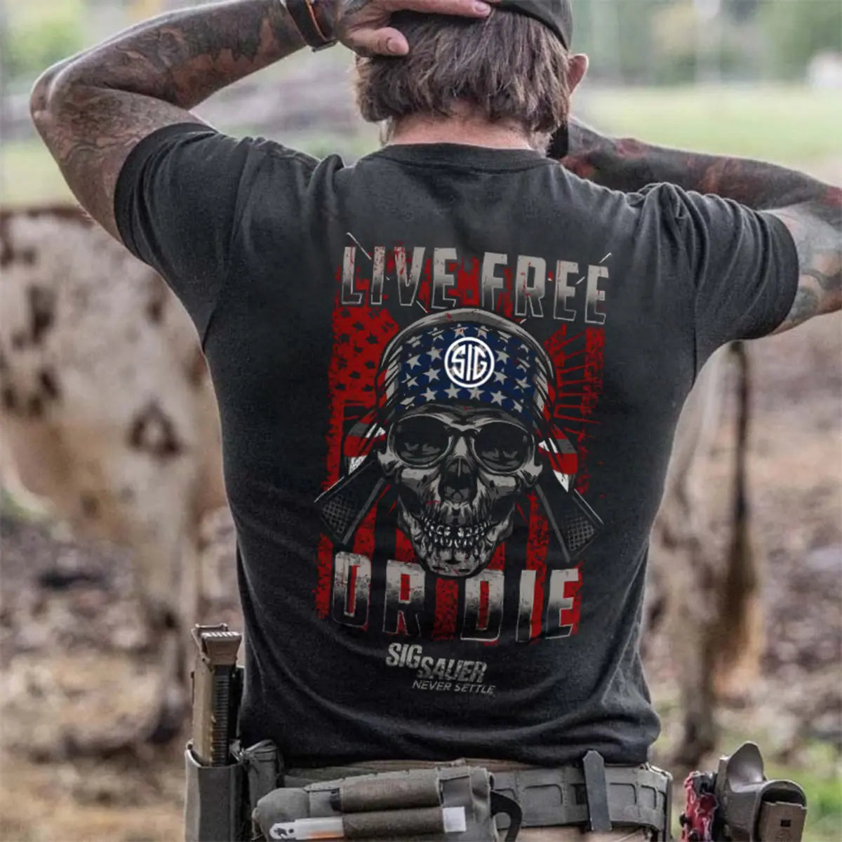 Sig Sauer Live Free Or Die Printed Men's T-Shirt