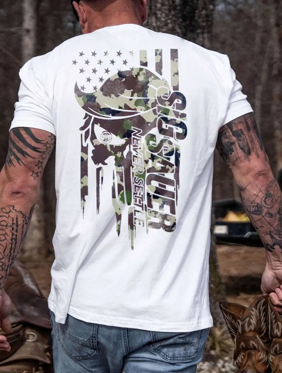 Sig Sauer Never Settle Printed Men's T-Shirt