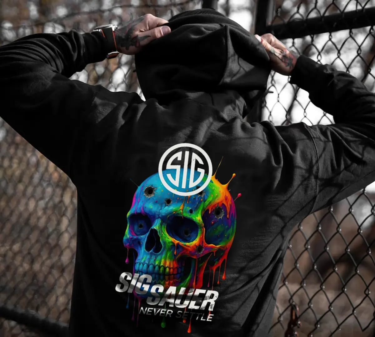 Sig Sauer Never Settle Printed Fleece-lined Unisex Hoodie