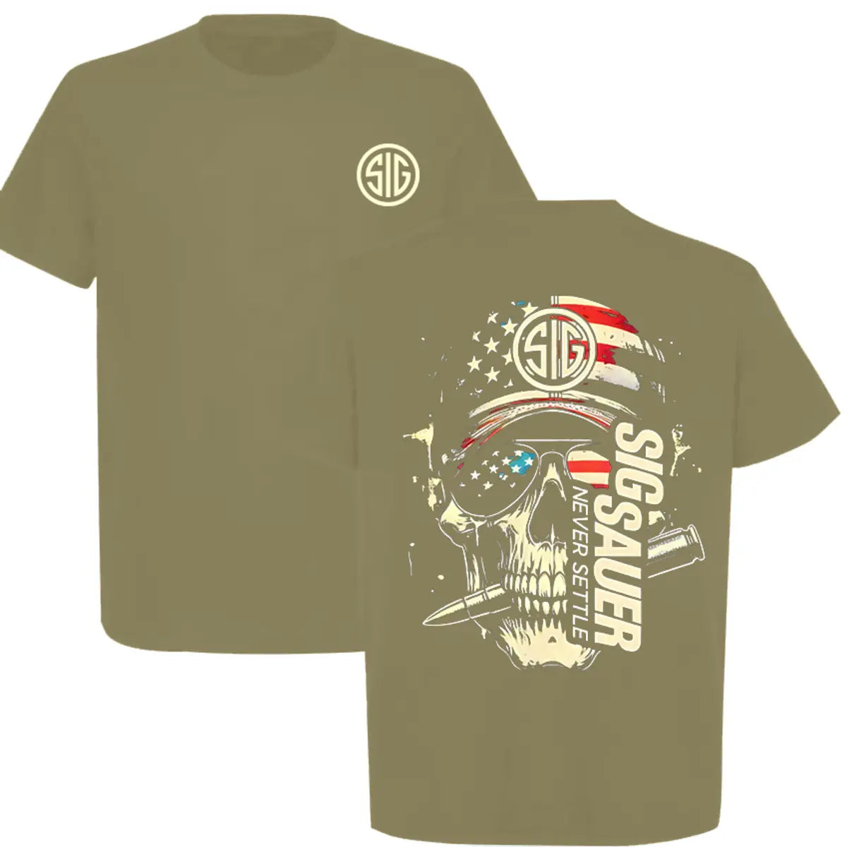 Sig Sauer Skull Flag Printed Men's T-Shirt Image - 4