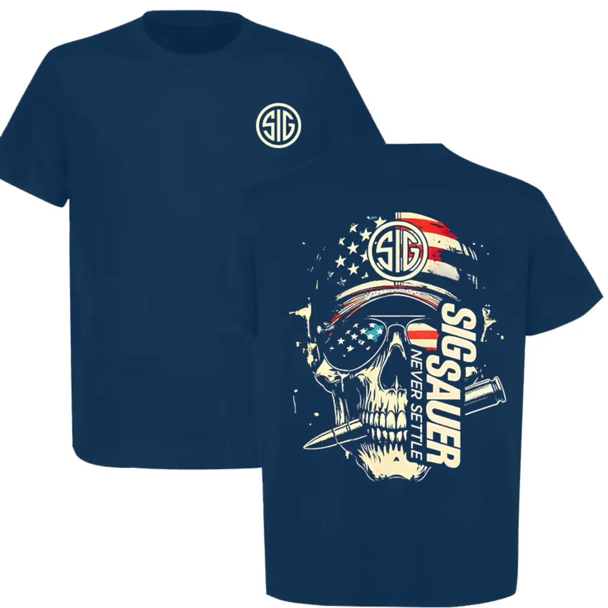 Sig Sauer Skull Flag Printed Men's T-Shirt Image - 5