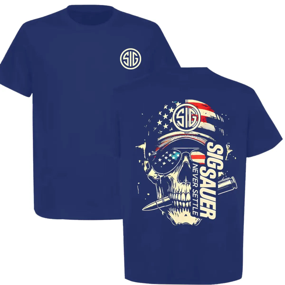 Sig Sauer Skull Flag Printed Men's T-Shirt Image - 7
