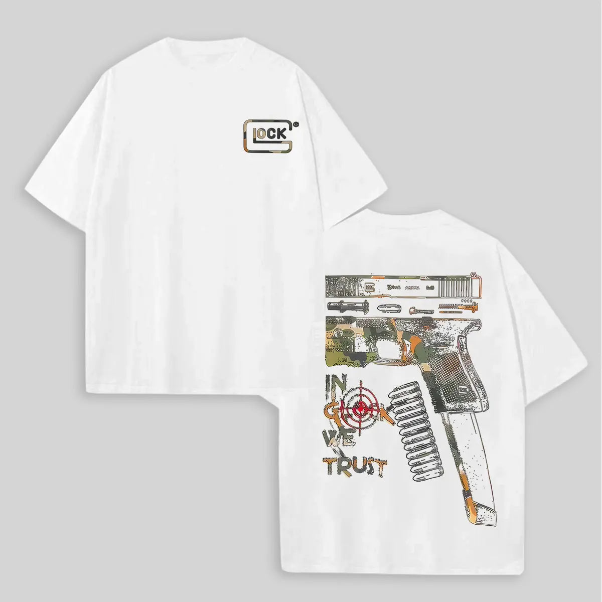 In Glock We Trust Printed Oversized Unisex T-shirts