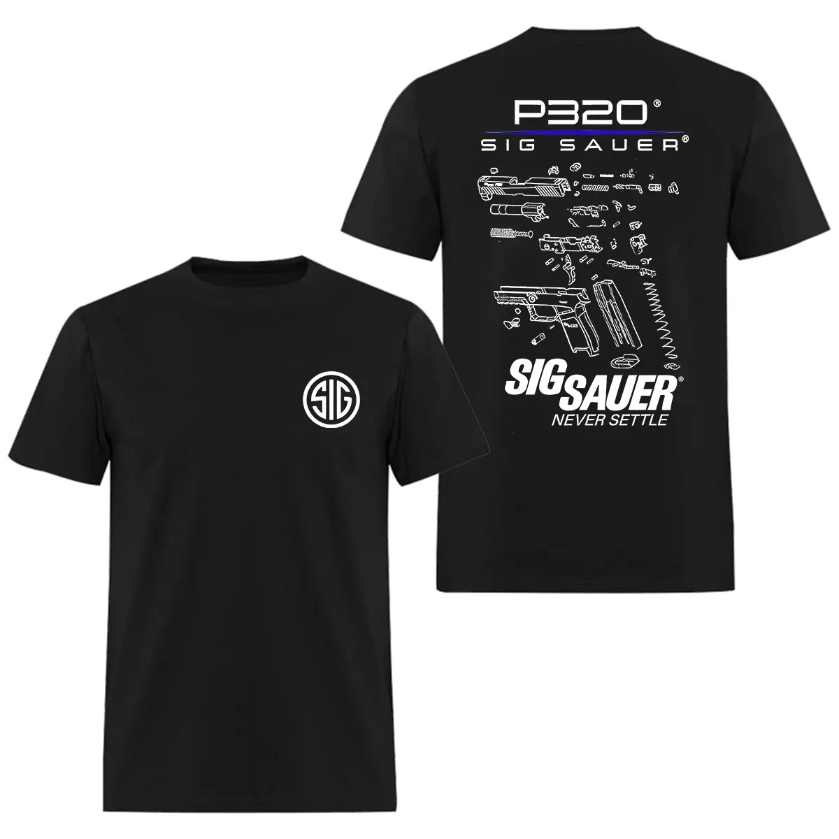 Sig Sauer Never Settle Printed Men's T-shirt