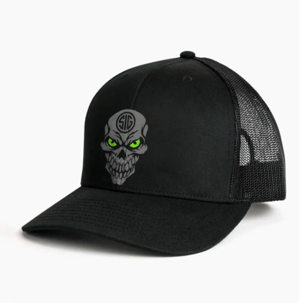 Sig Sauer Skull Printed Breathable Mesh Baseball Cap Image - 1