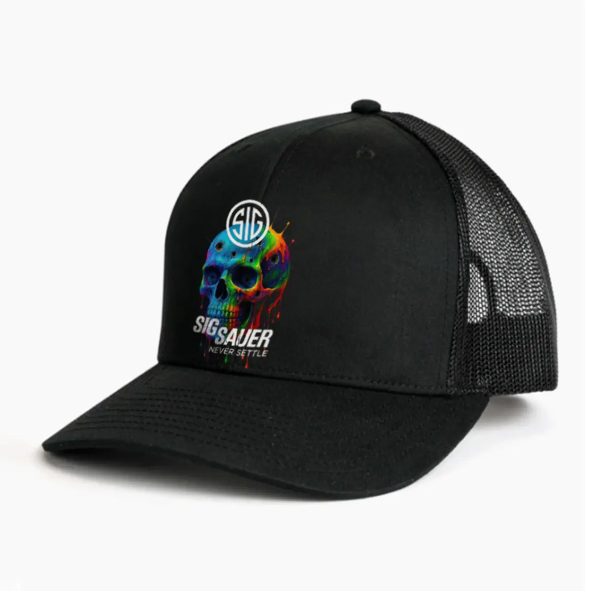 Sig Sauer Never Settle Printed Breathable Mesh Baseball Cap Image - 1