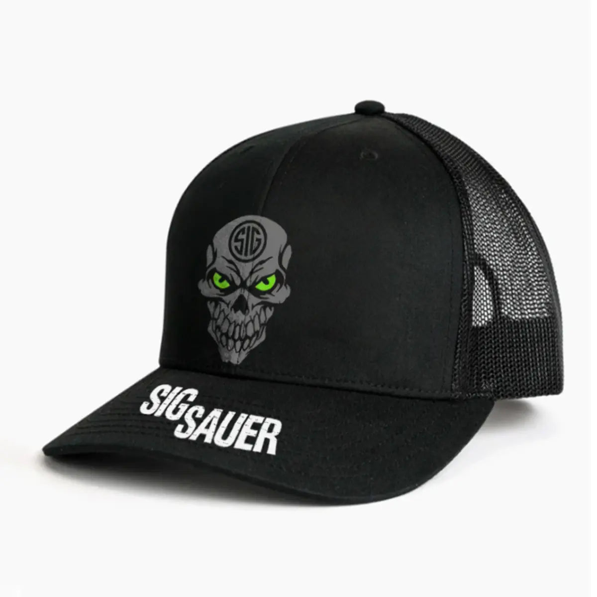 Sig Sauer Skull Printed Breathable Mesh Baseball Cap Image - 1