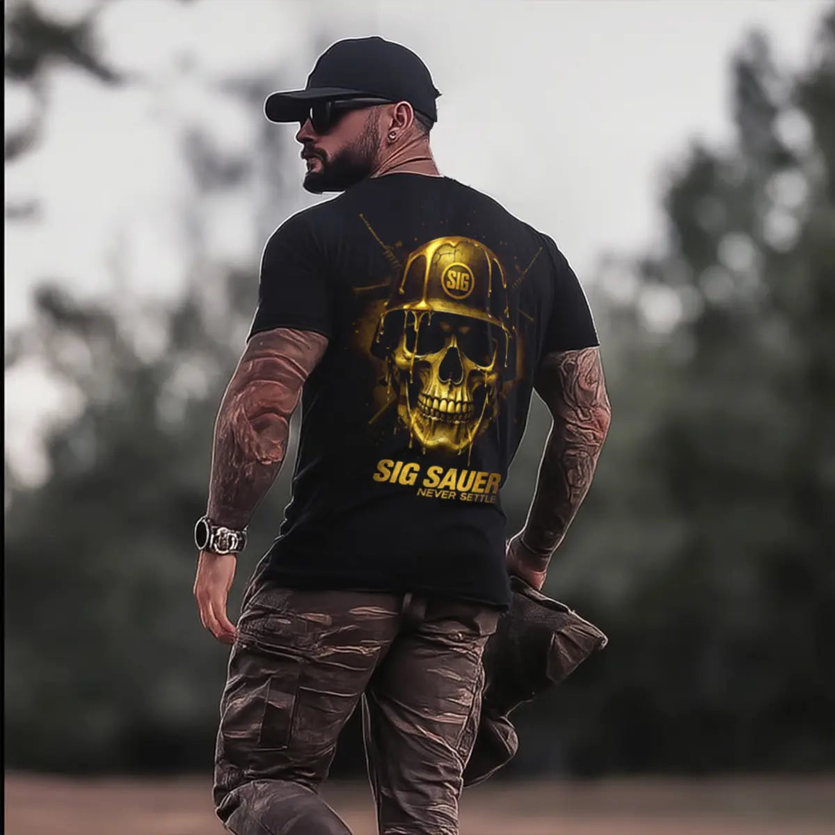 Sig Sauer Never Settle Printed Men's T-shirt