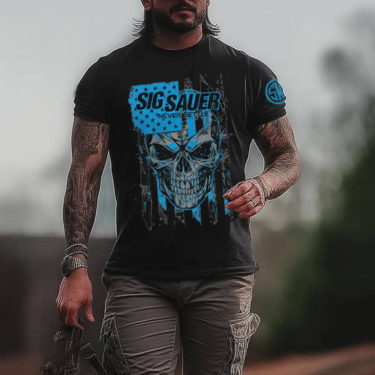 Sig Sauer Never Settle Printed Men's T-shirt