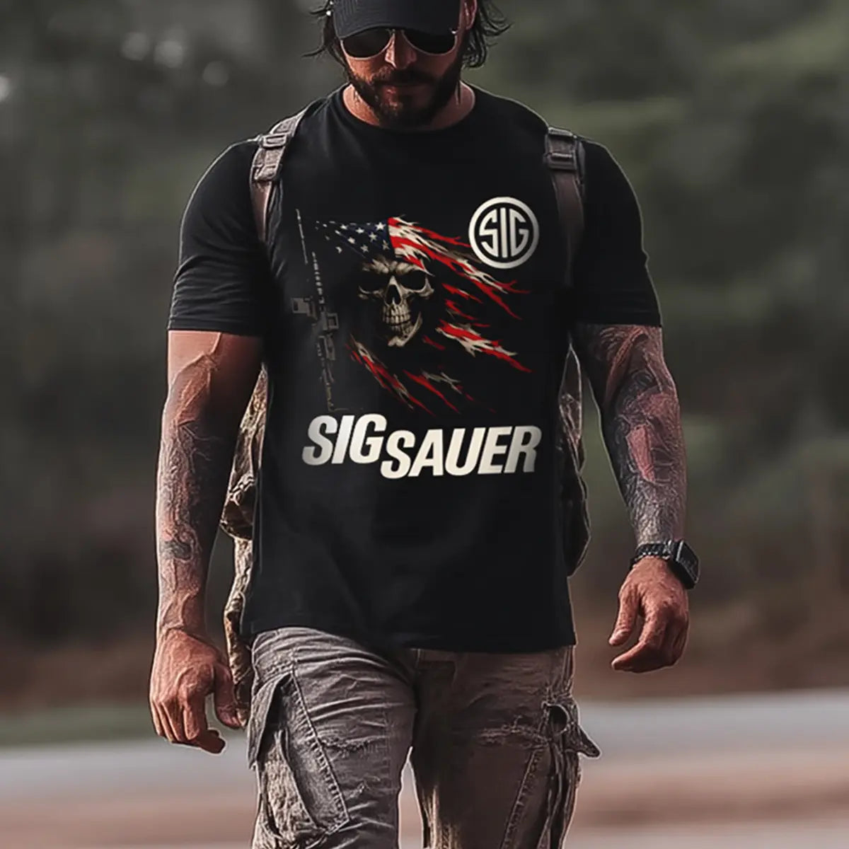 Sig Sauer Skull Printed Men's T-shirt