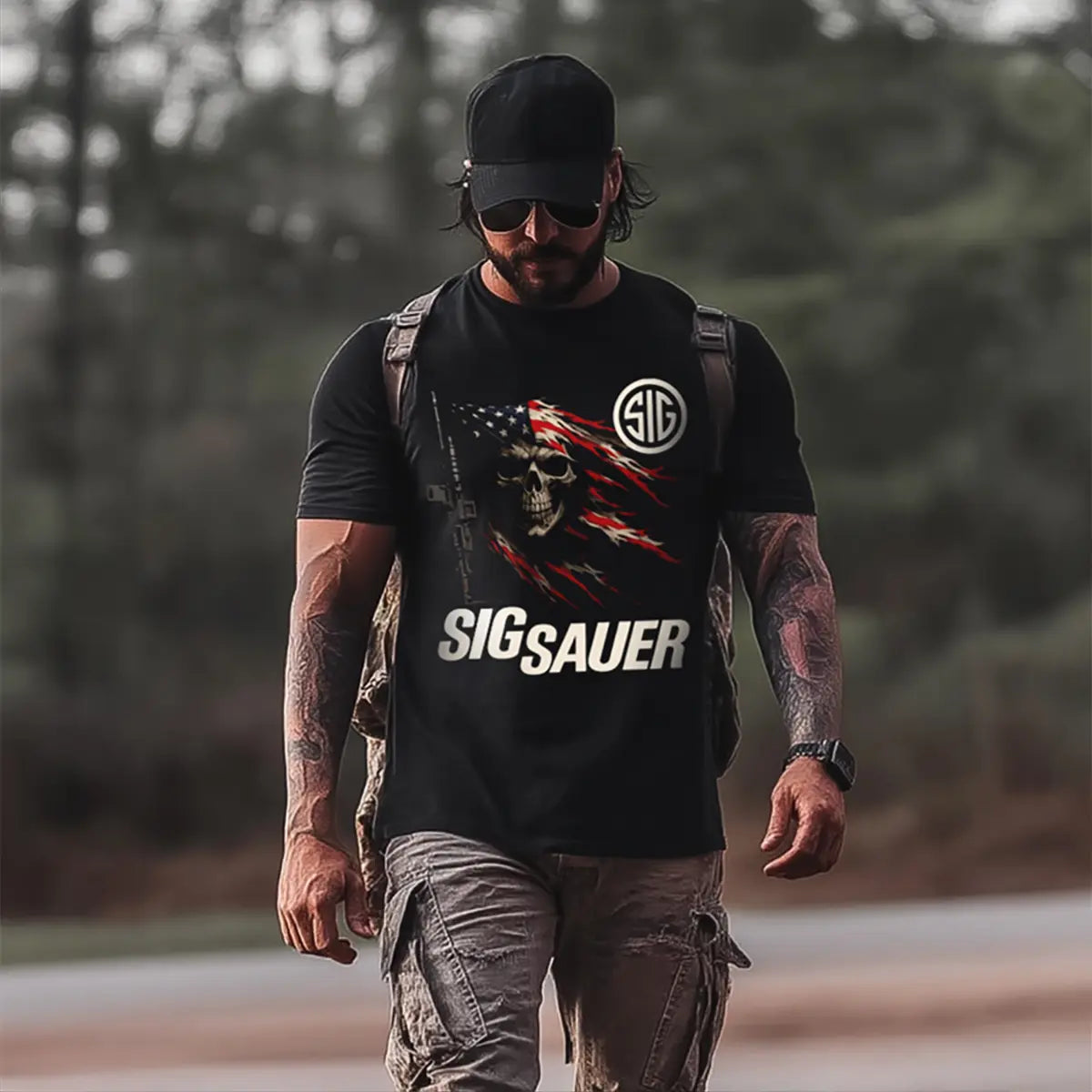Sig Sauer Skull Printed Men's T-shirt