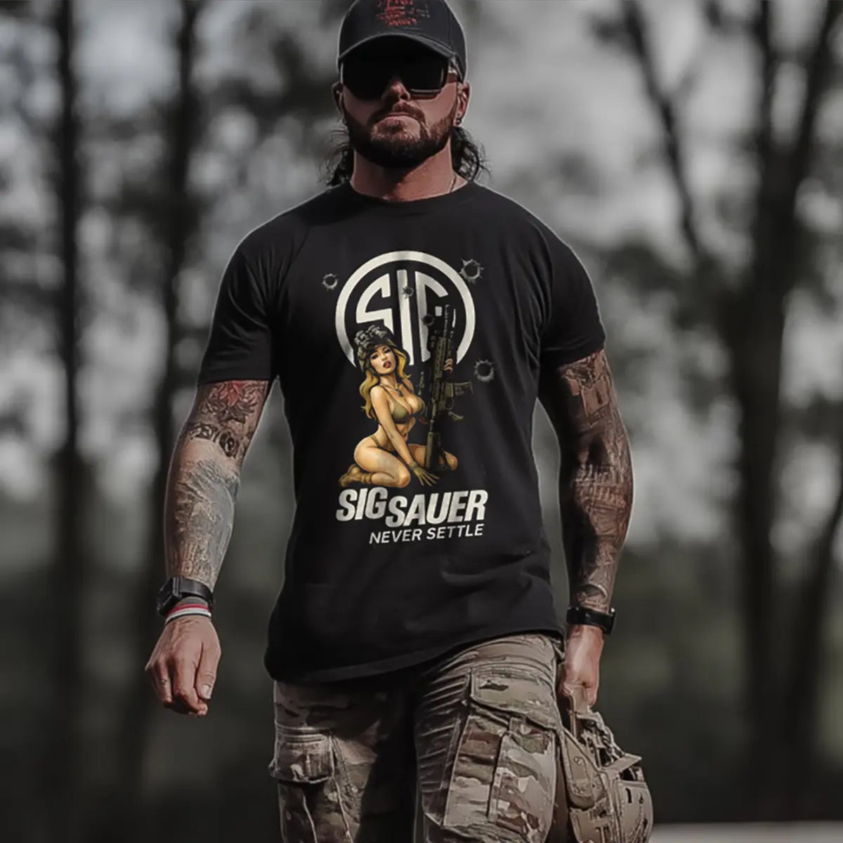 Sig Sauer Never Settle Printed Men's T-shirt