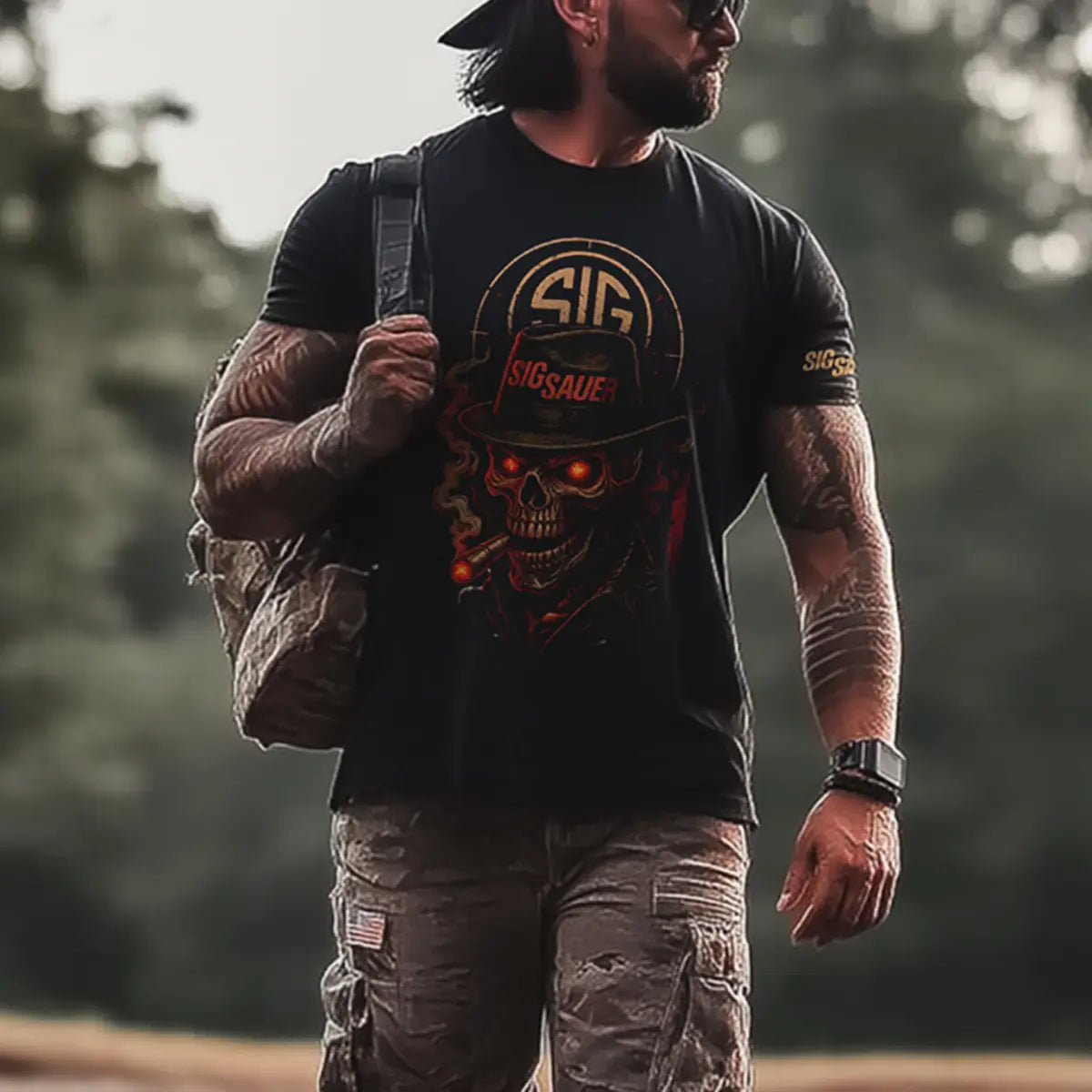 Sig Sauer Skull Printed Men's T-shirt