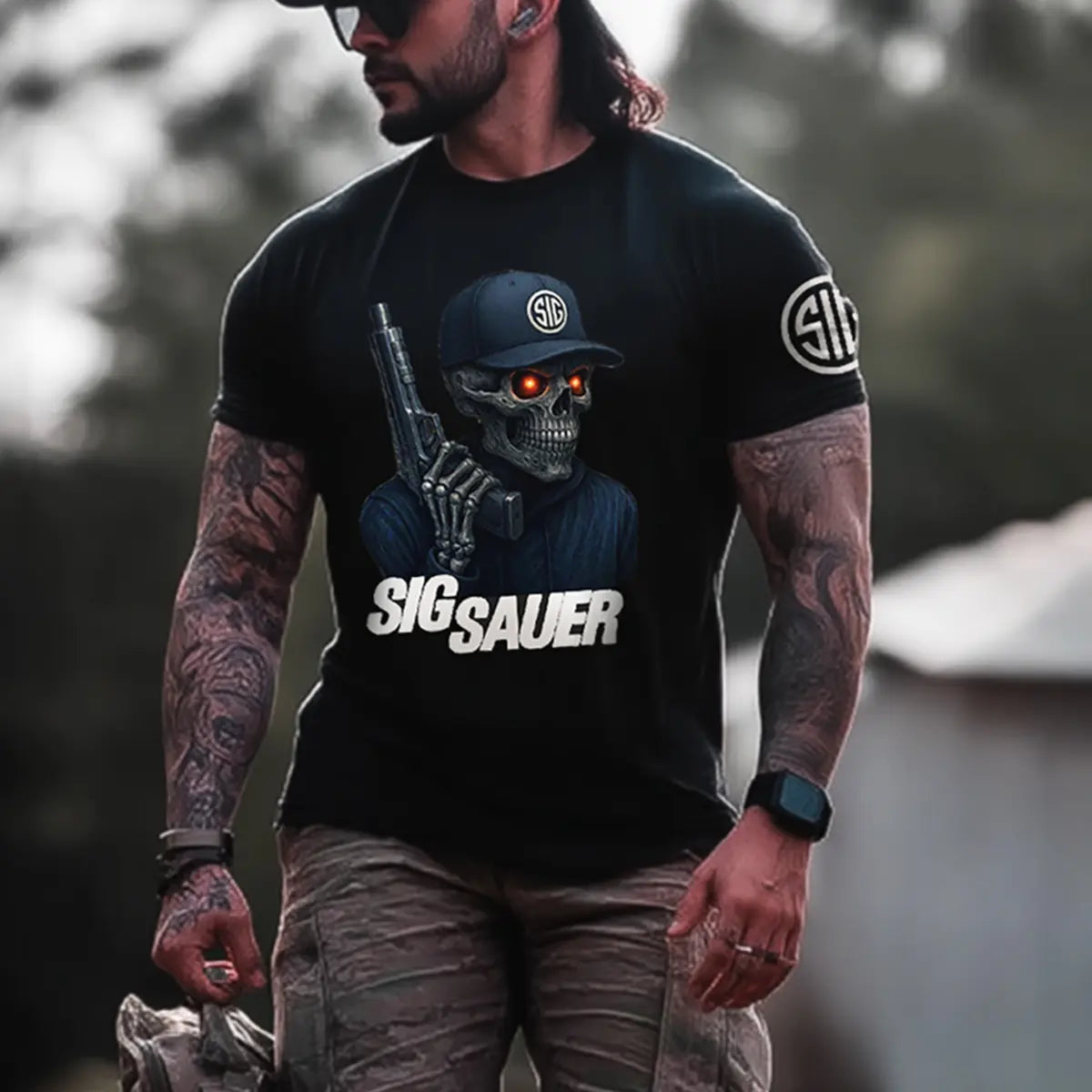 Sig Sauer Skull Printed Men's T-shirt