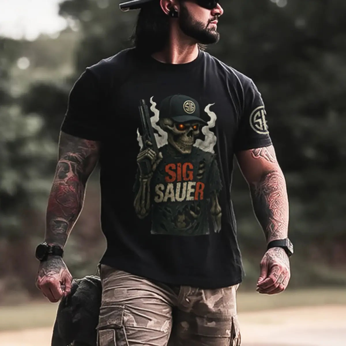 Sig Sauer Skull Printed Men's T-shirt