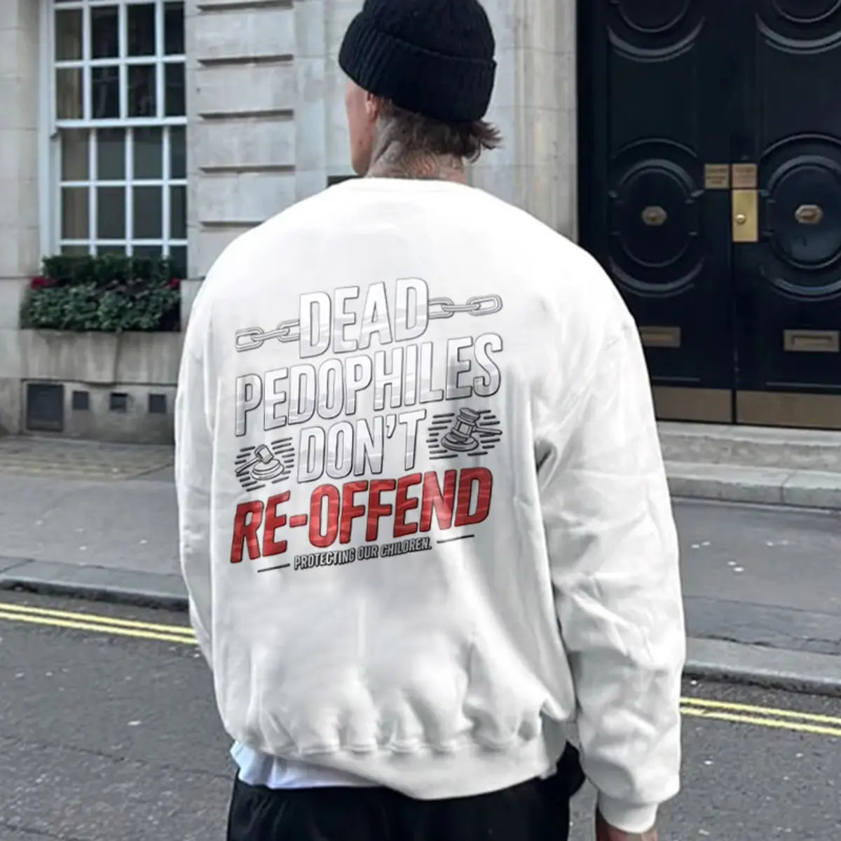 Dead Pedophiles Don't Re-Offend Printed Fleece-lined Unisex Sweatshirt