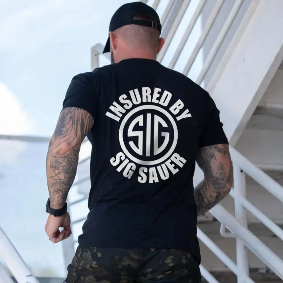 Insured By Sig Sauer Printed Men's T-shirt