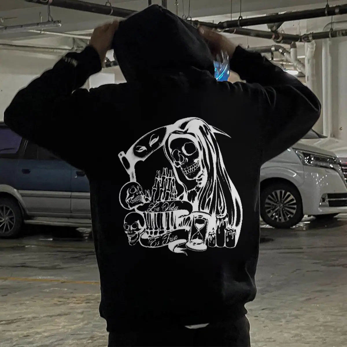 The Grim Reaper Printed Fleece-lined Unisex Hoodie