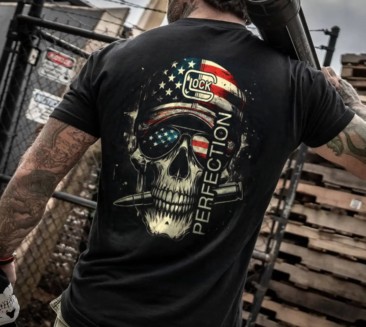 Glock Perfection Skull Printed Men's T-shirt
