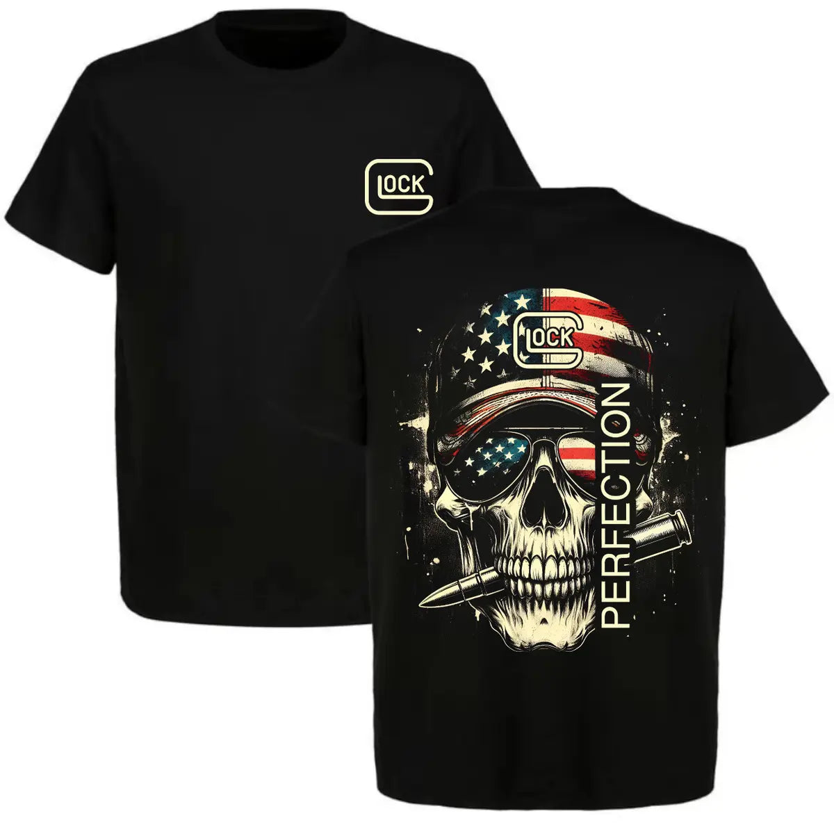 Glock Perfection Skull Printed Men's T-shirt