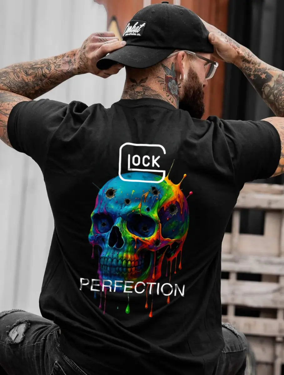 Glock Perfection Skull Printed Men's T-shirt