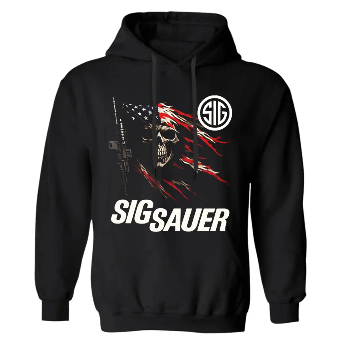 Sig Sauer Skull Printed Fleece-lined Unisex Pocketless Hoodie
