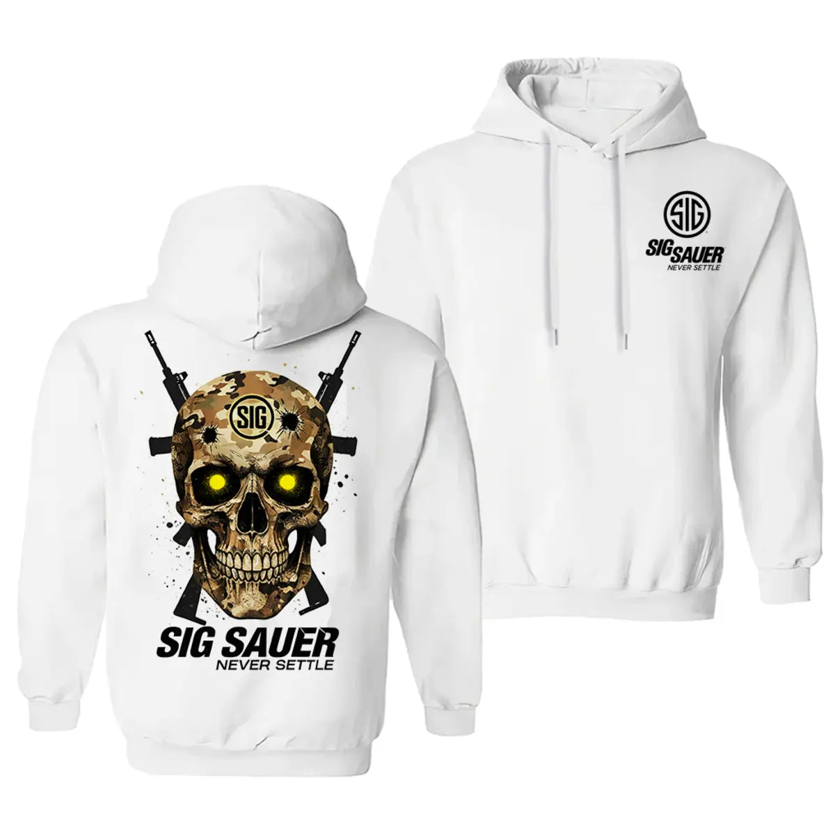 Sig Sauer Never Settle Printed Fleece-lined Unisex Hoodie Image - 3