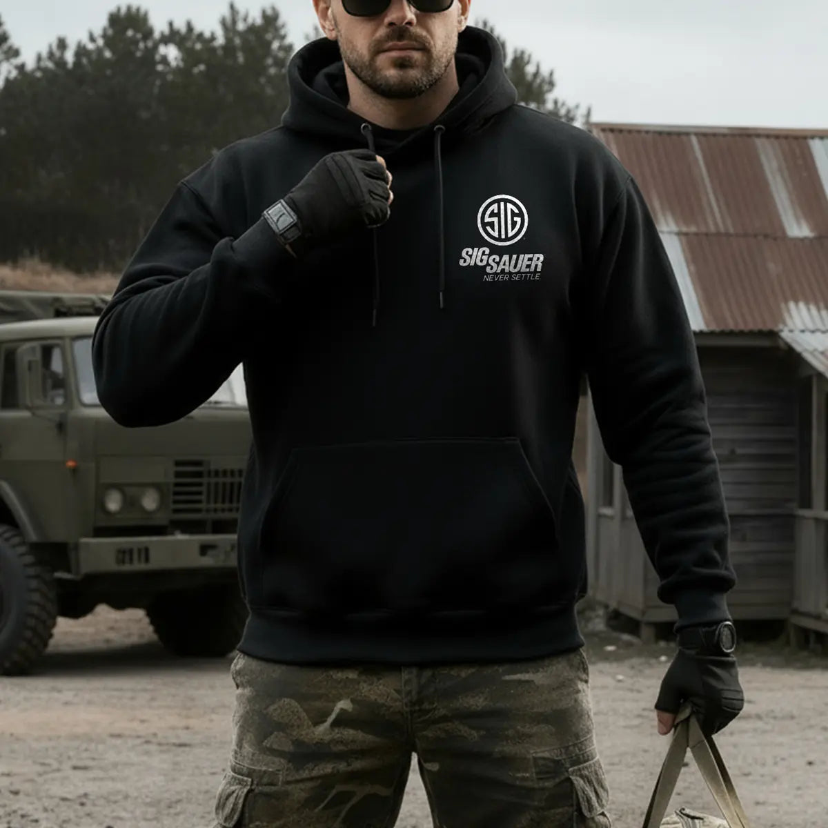 Sig Sauer Never Settle Printed Fleece-lined Unisex Hoodie