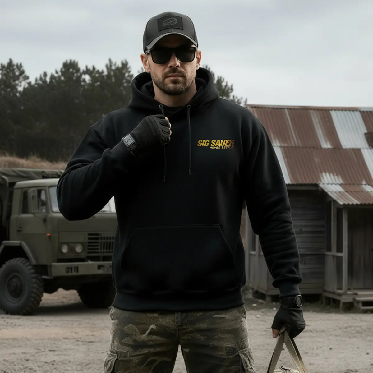 Sig Sauer Never Settle Printed Fleece-lined Unisex Hoodie