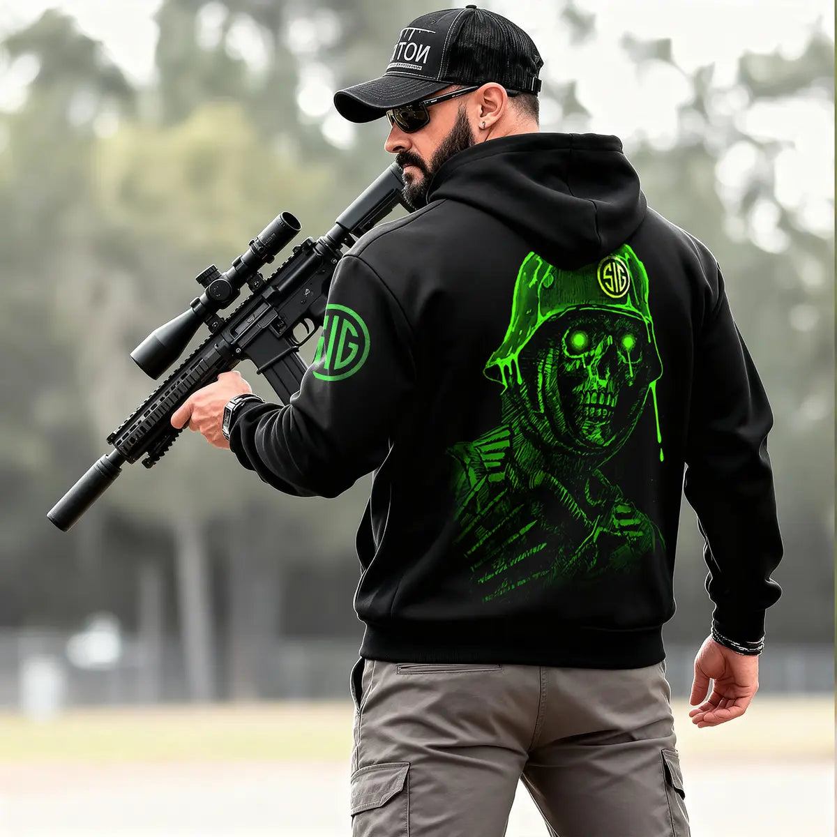 Sig Sauer Skull Printed Fleece-lined Unisex Hoodie