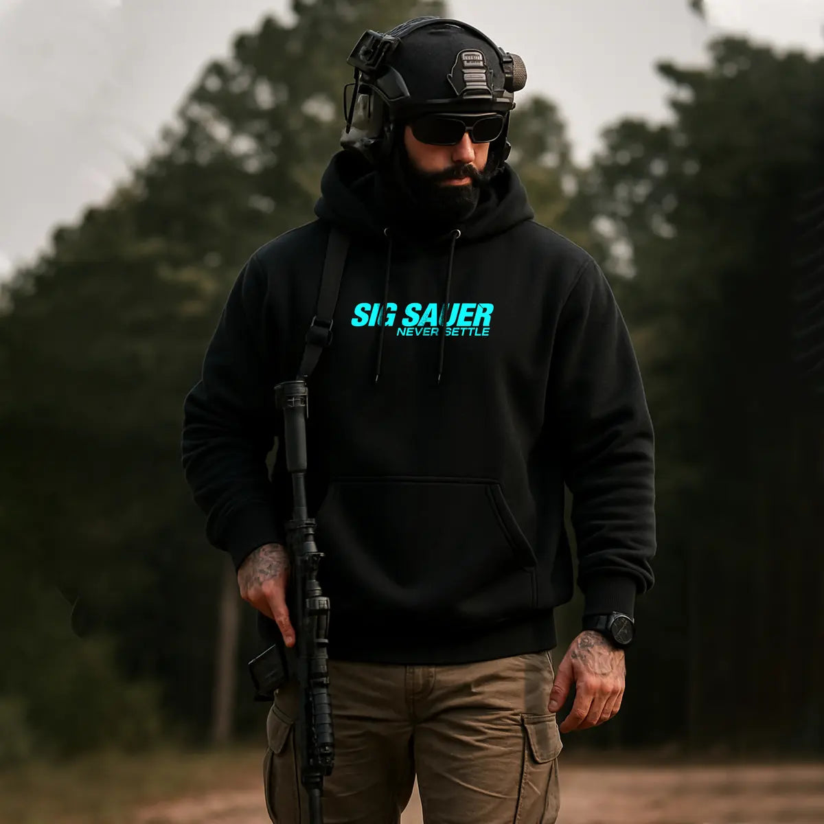 Sig Sauer Never Settle Printed Fleece-lined Unisex Hoodie