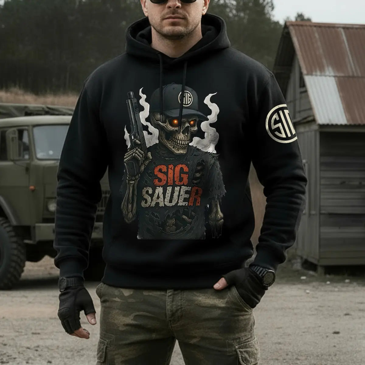 Sig Sauer Printed Fleece-lined Unisex Pocketless Hoodie