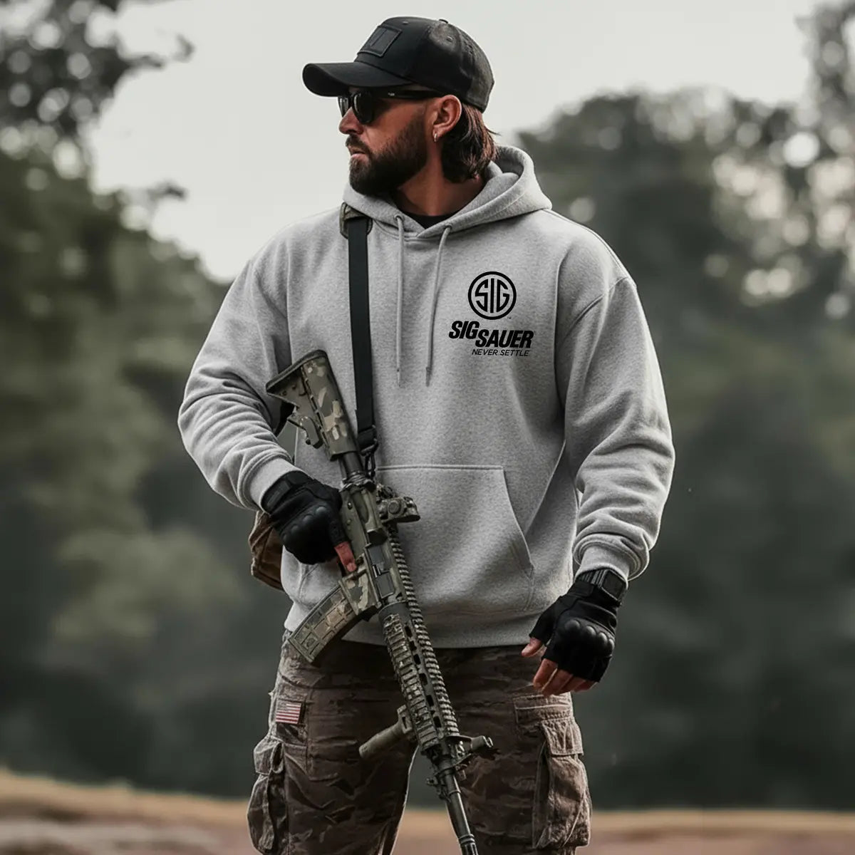 Sig Sauer Never Settle Printed Fleece-lined Unisex Hoodie
