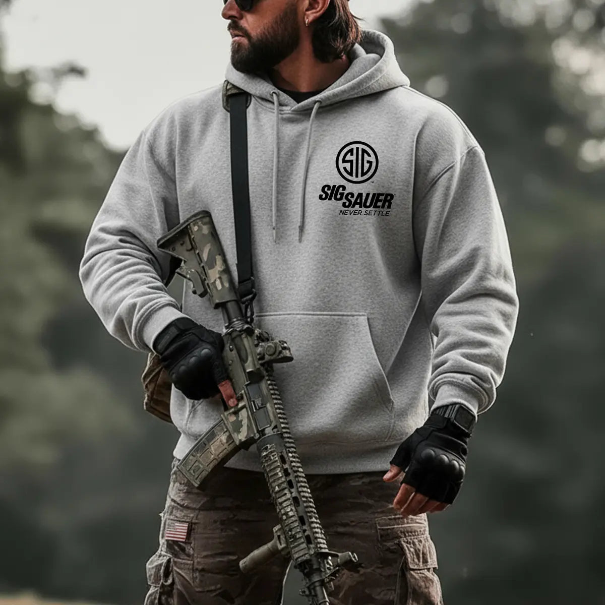 Sig Sauer Never Settle Printed Fleece-lined Unisex Hoodie