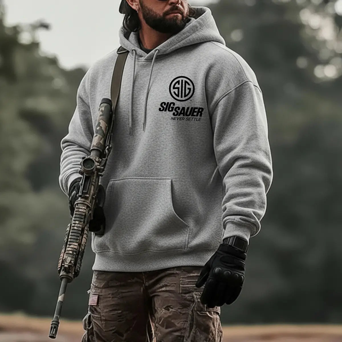Sig Sauer Never Settle Printed Fleece-lined Unisex Hoodie