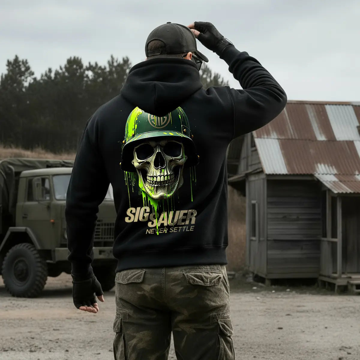 Sig Sauer Never Settle Printed Fleece-lined Unisex Hoodie