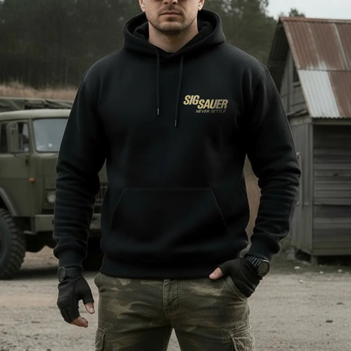 Sig Sauer Never Settle Printed Fleece-lined Unisex Hoodie