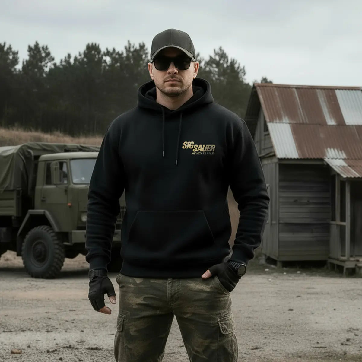 Sig Sauer Never Settle Printed Fleece-lined Unisex Hoodie