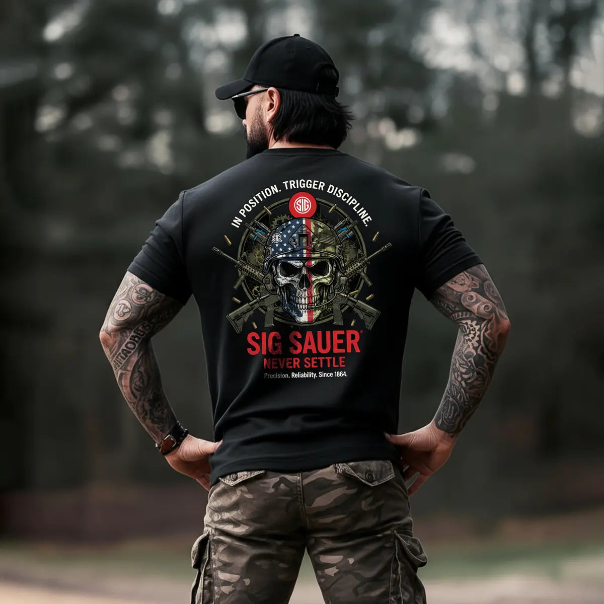 Sig Sauer Never Settle Printed Men's T-shirt