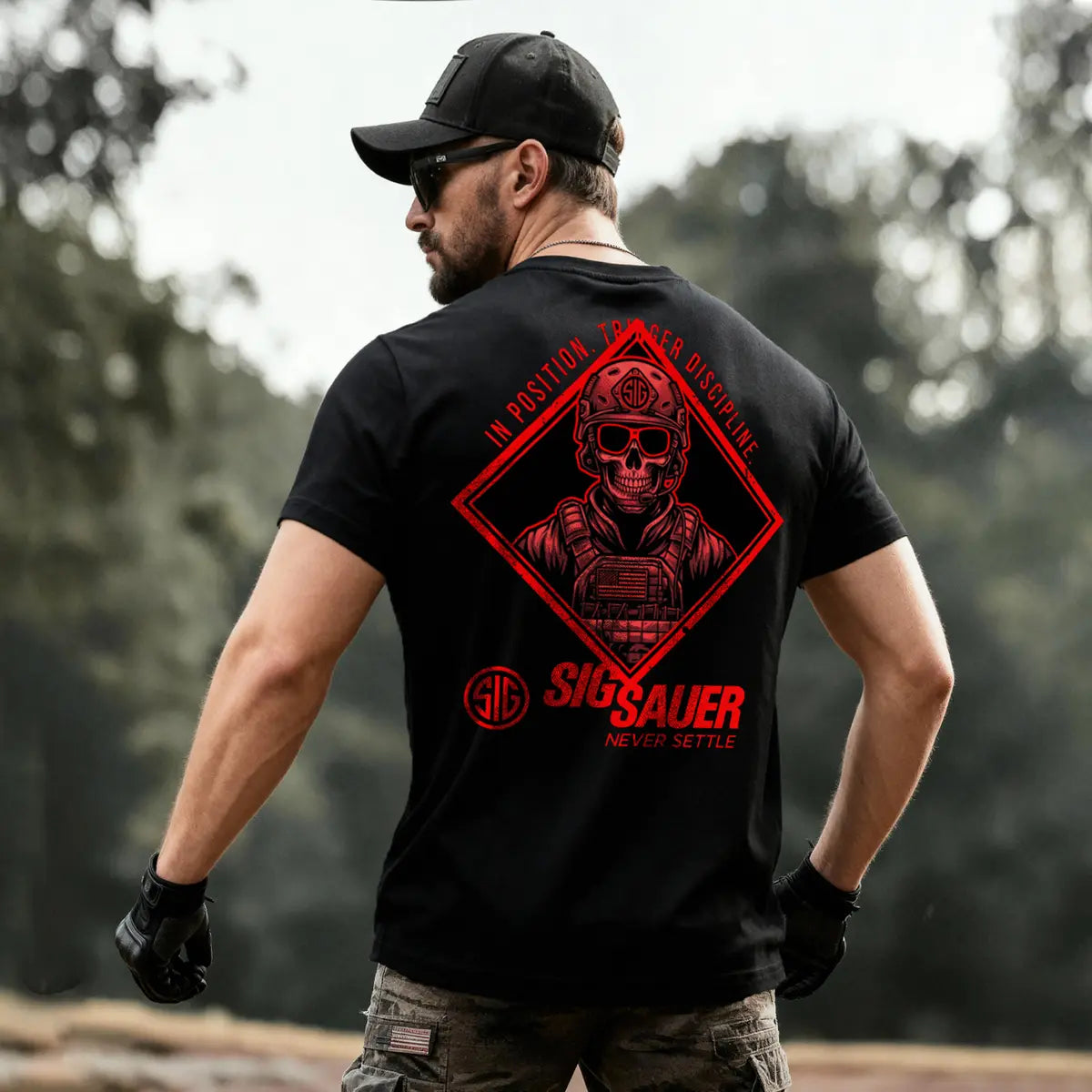 Sig Sauer Never Settle Printed Men's T-shirt
