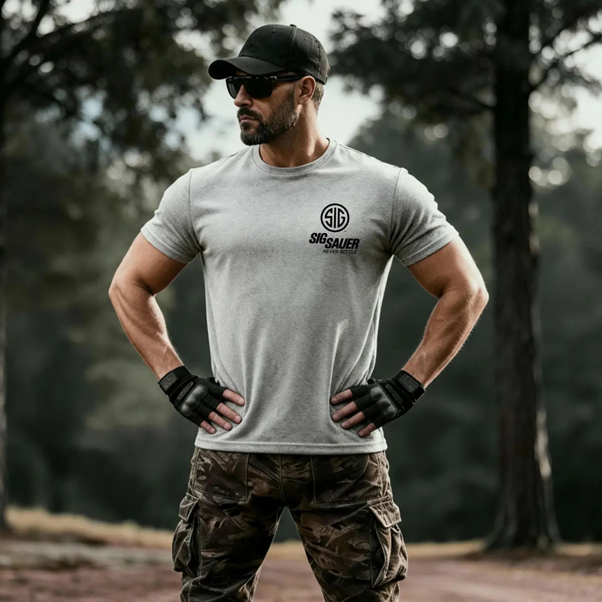 Sig Sauer Never Settle Printed Men's T-shirt